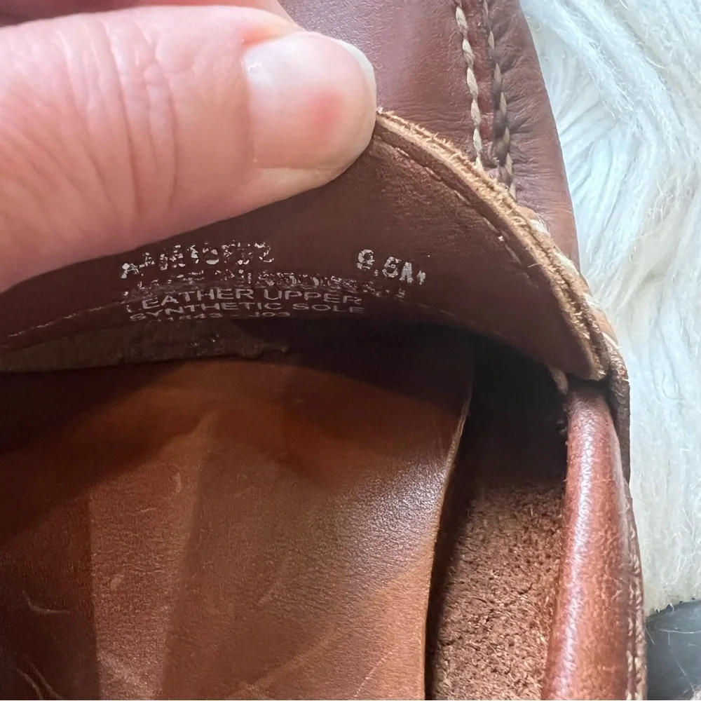 Polo Sport Ralph Lauren Brown Leather Slip On Penny Loafers Men’s Size 9.5M - Picture 6 of 9
